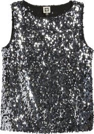 Anne Klein Sequin Boat Neck Tank