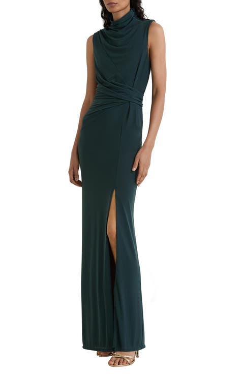 Dylan Sleeveless Draped Gown
