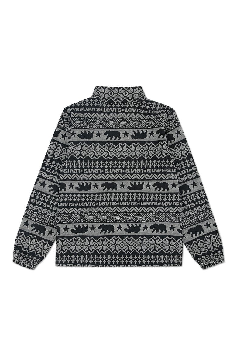 Kids' Geometric Quarter Zip Pullover, Alternate, color, LEVI EGRET