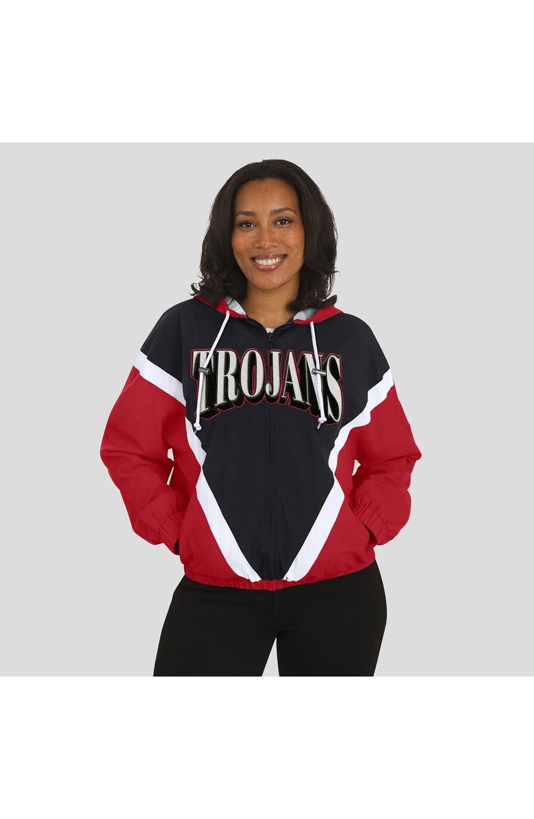 WEAR by Erin Andrews Women's WEAR by Erin Andrews Cardinal/Black USC Trojans Colorblock Full-Zip Hoodie Windbreaker Jacket, Alternate, color, Cardinal