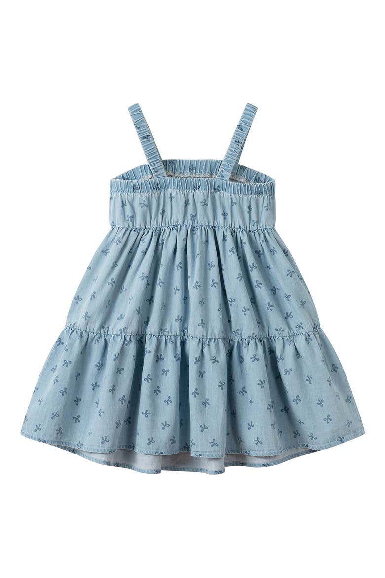 Bow Chambray Tiered Dress, Alternate, color, BLUE BOWS