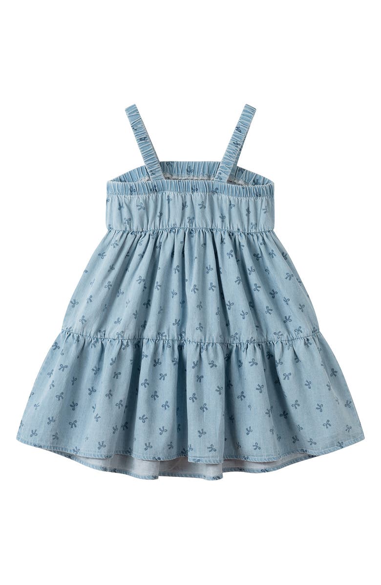 Andy & Evan Bow Chambray Tiered Dress, Alternate, color, Blue Bows