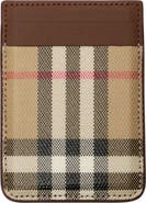 Burberry Check Coated Canvas & Leather MagSafe Card Case