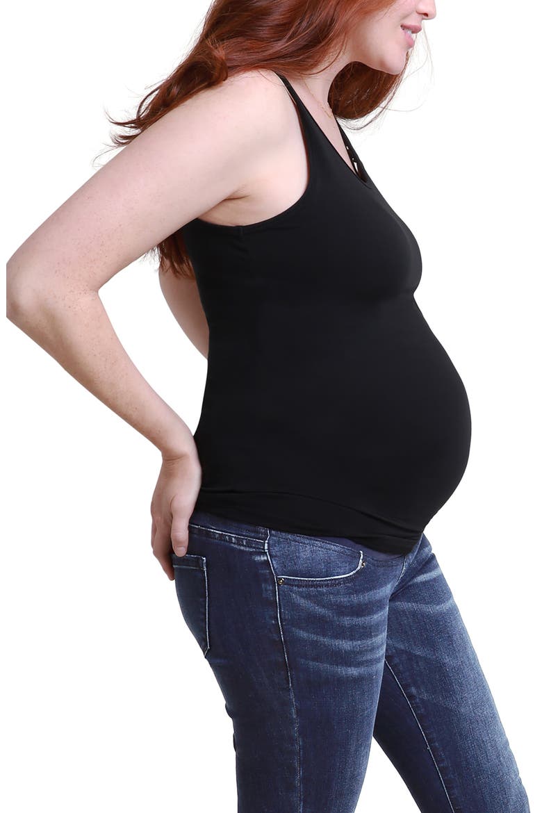 Ingrid & Isabel® Maternity Scoop Neck Tank, Alternate, color, BLACK