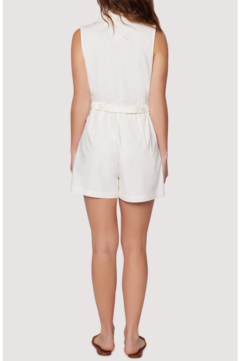Siren Dream Double Breasted Sleeveless Romper, Alternate, color, WHITE