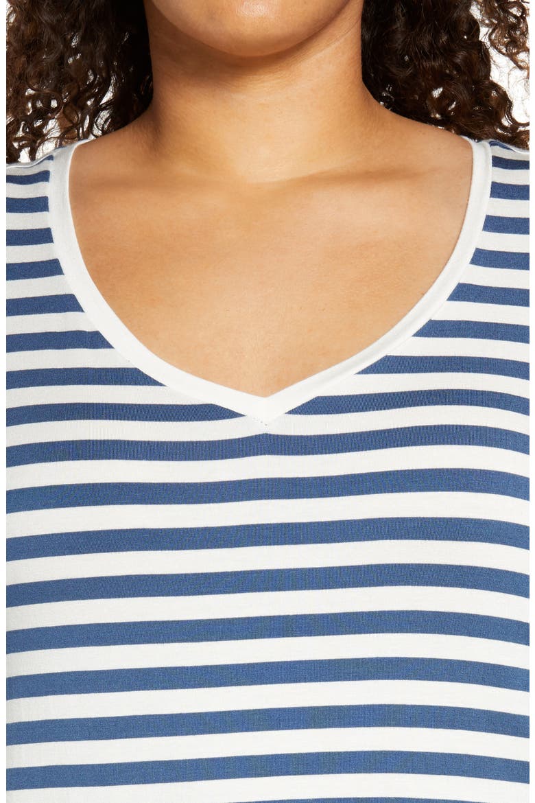 Moonlight Dream Short Pajamas, Alternate, color, NAVY DENIM EVEN STRIPE
