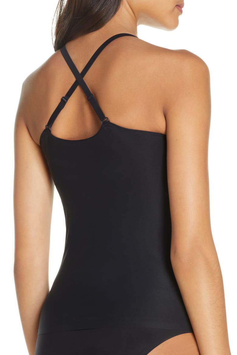 Soft Stretch Padded Camisole, Alternate, color, BLACK