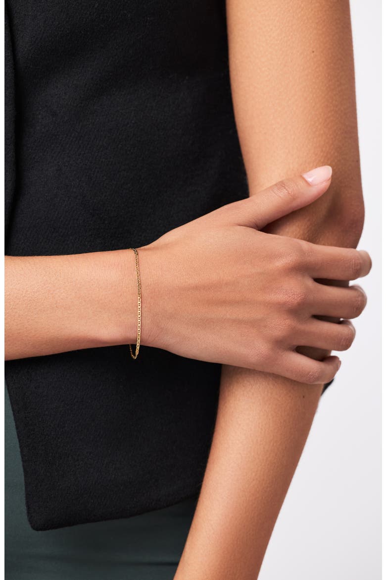 Solid Yellow Gold - Flat Mariner Chain Bracelet, Alternate, color, Gold