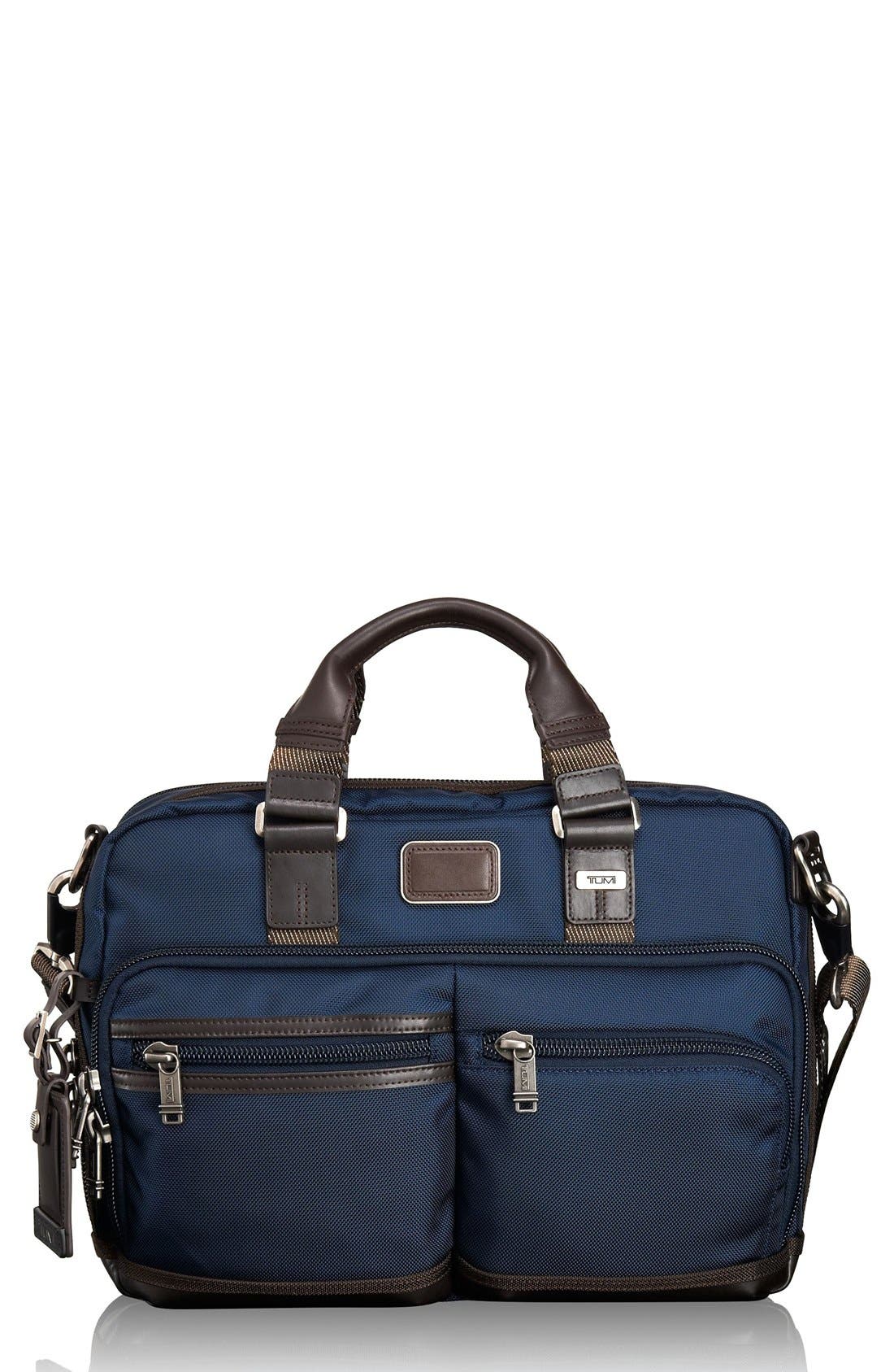 Alpha Bravo - Anderson Commuter Briefcase, Main, color, NAVY