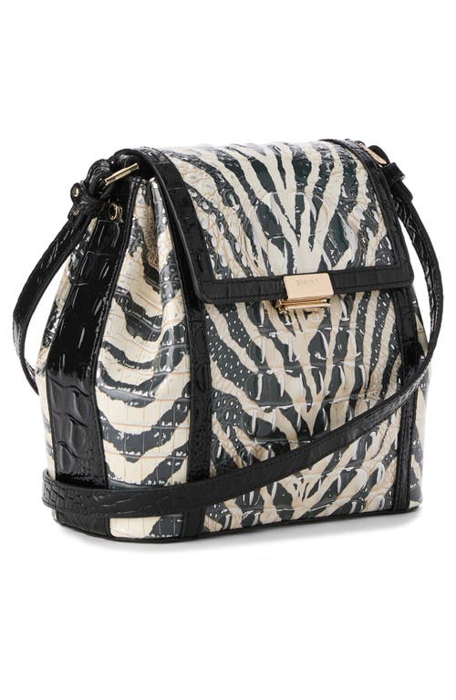 Brahmin Margo Croc Embossed Leather Crossbody Bag In Black