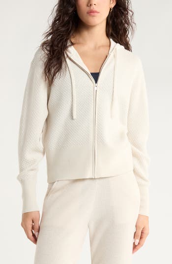 Zella Wool & Cashmere Zip Front Hoodie | Nordstrom