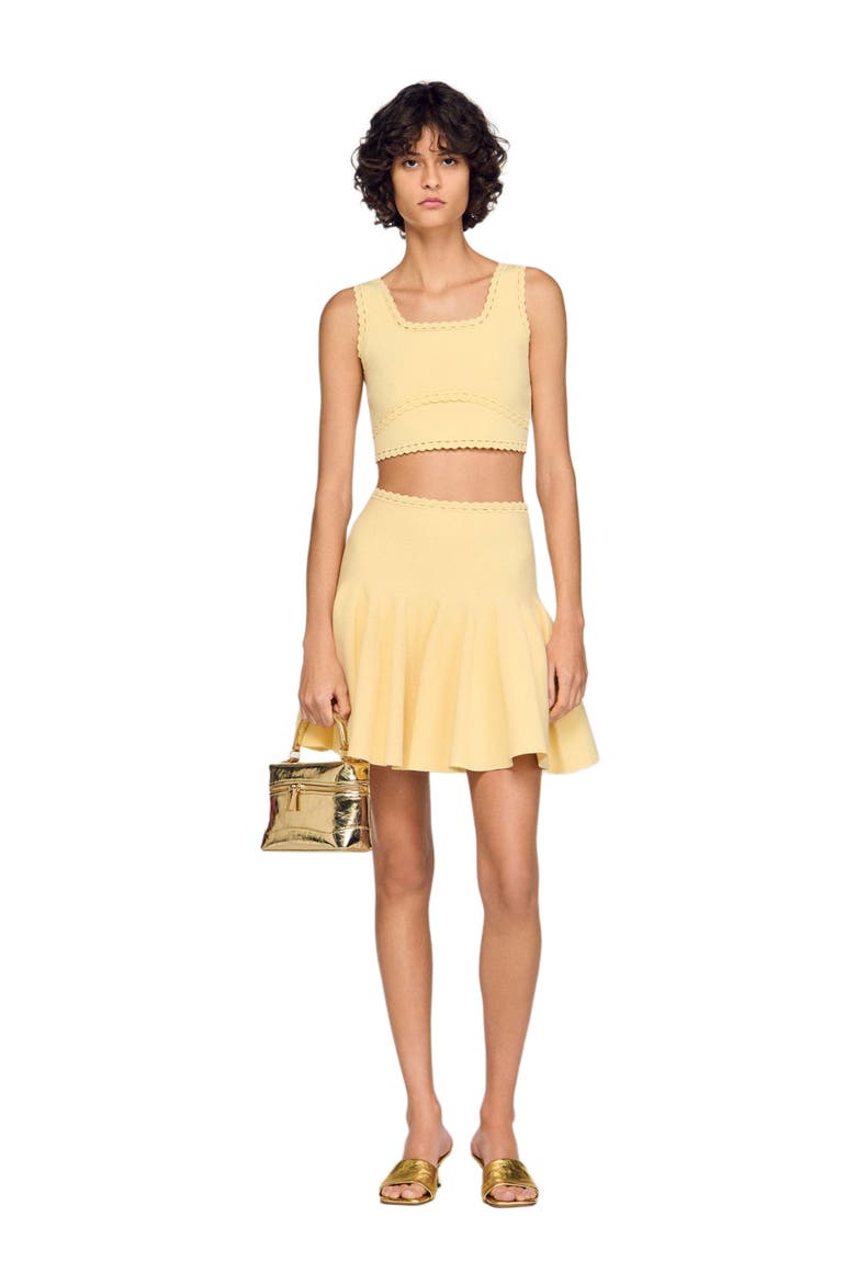 Knit crop top, Alternate, color, Butter