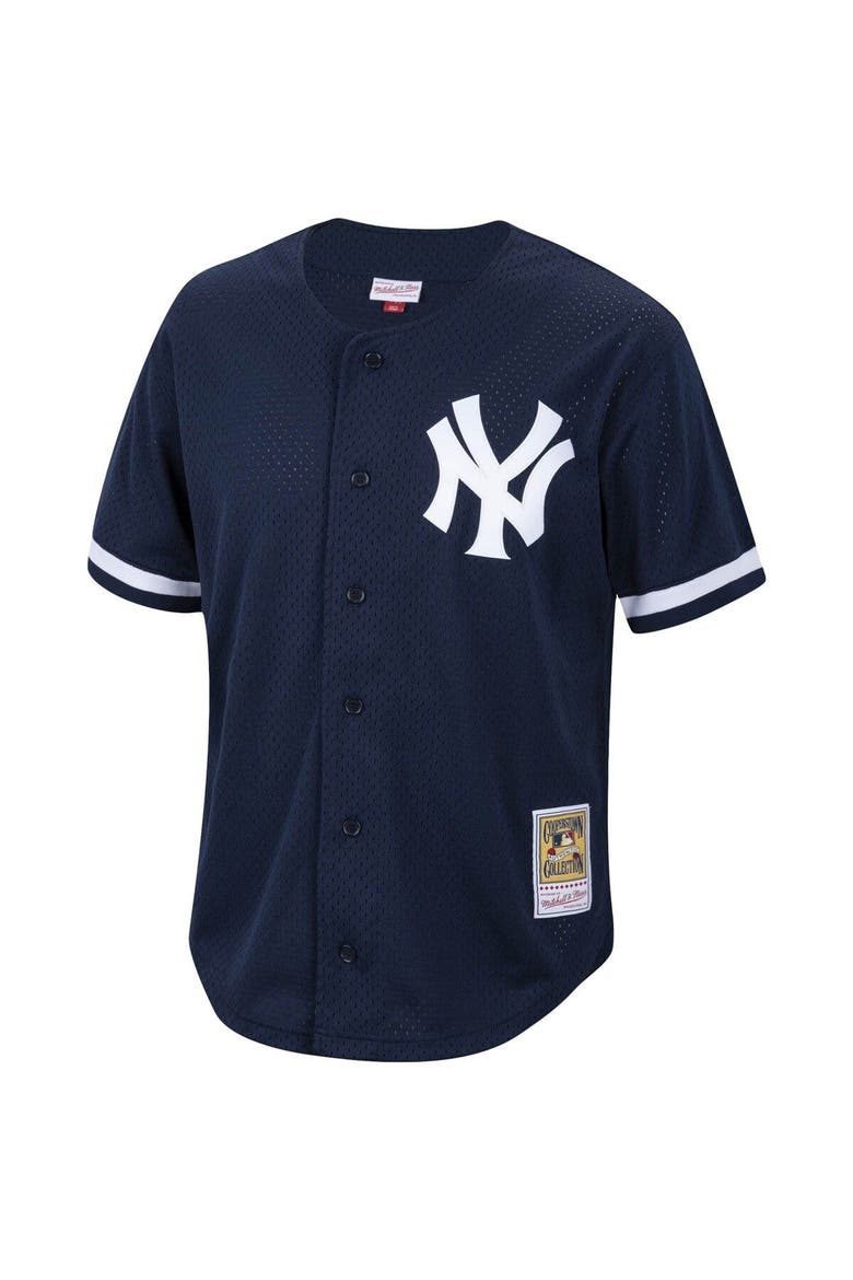 Men's Mitchell & Ness Reggie Jackson Navy New York Yankees Cooperstown Collection Mesh Batting Practice Button-Up Jersey, Alternate, color, Navy