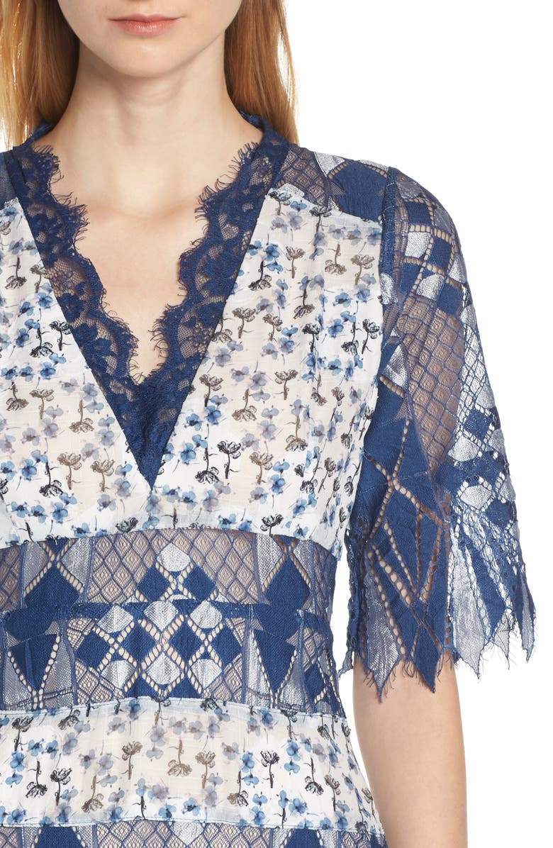 Foxiedox Muriel Mixed Media Dress, Alternate, color, 