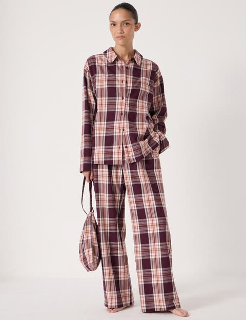 Cotton Check Print Pajamas