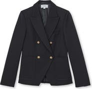 Reiss Gigi Double Breasted Cutaway Wool Blend Blazer