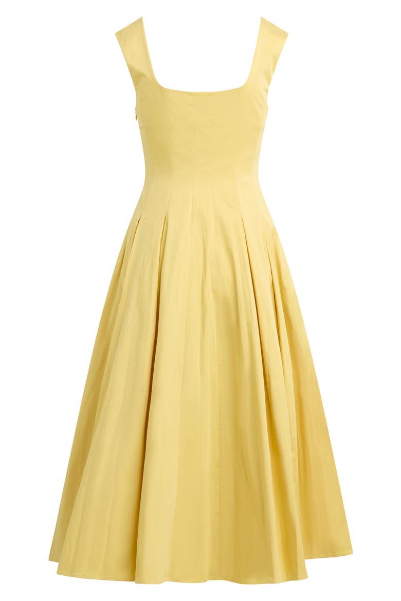 The Muse Floral Stretch Cotton Midi Dress, Alternate, color, GOLDEN