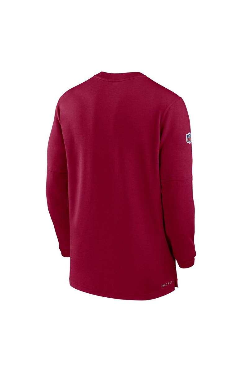 Nike Men's Nike Burgundy Washington Commanders 2023 Sideline Performance Long Sleeve Tri-Blend Quarter-Zip Top, Alternate, color, Burgundy