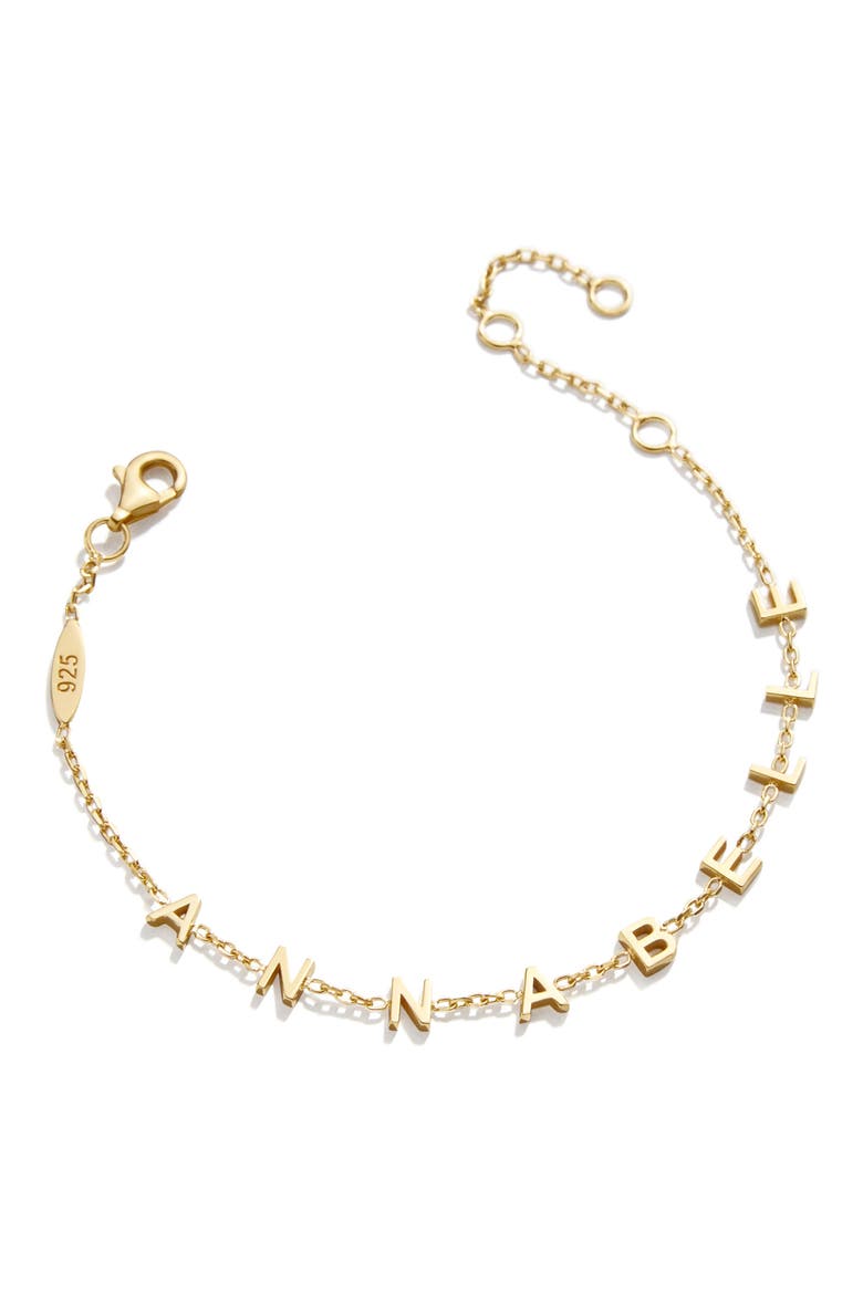 Pisa Custom Letter Charm Bracelet, Main, color, GOLD