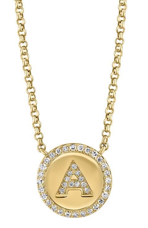 14k Gold Plated Diamond Initial Pendant Necklace