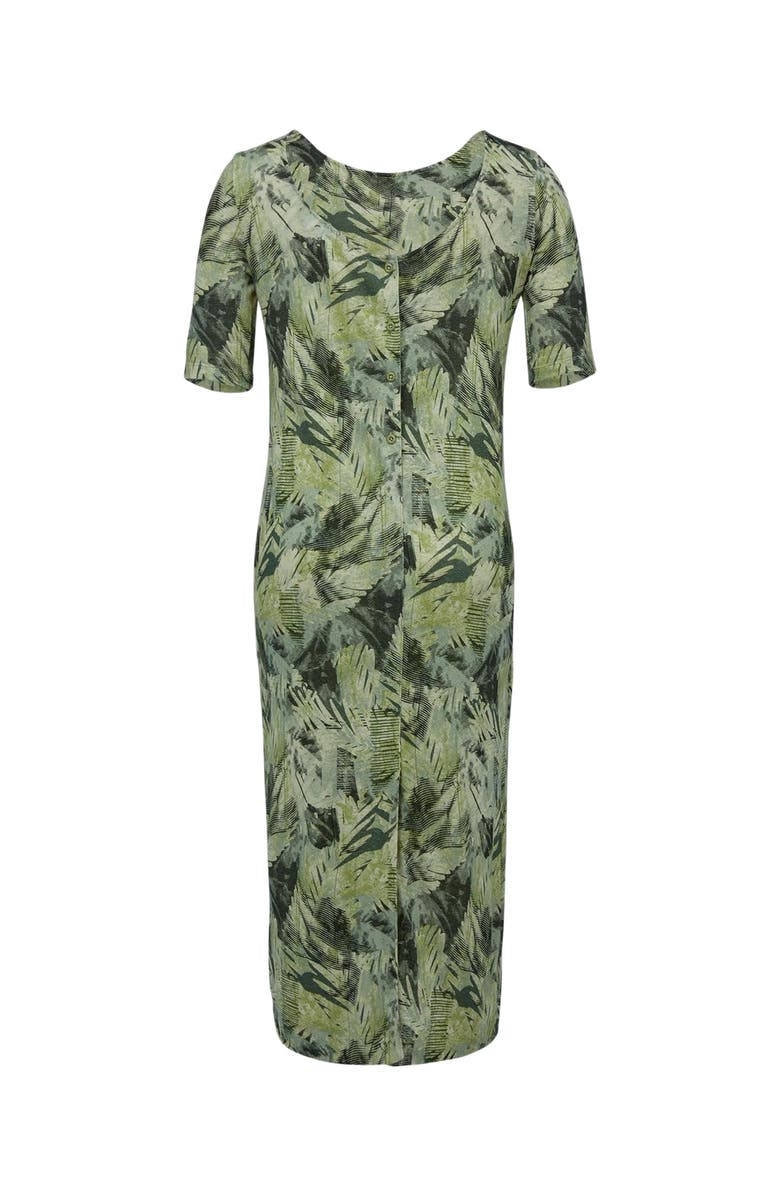Celtic & Co. Linen Blend Button Back Midi Dress, Alternate, color, Leaf Print