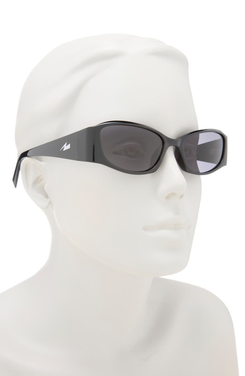 Le Specs Barrier 56mm Oval Sunglasses, Alternate, color, Black