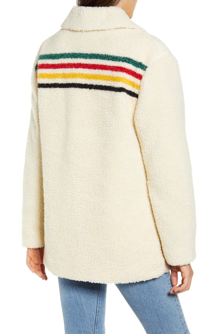 Glacier Sunset Water Resistant Fleece Coat, Alternate, color, GLACIER STRIPE