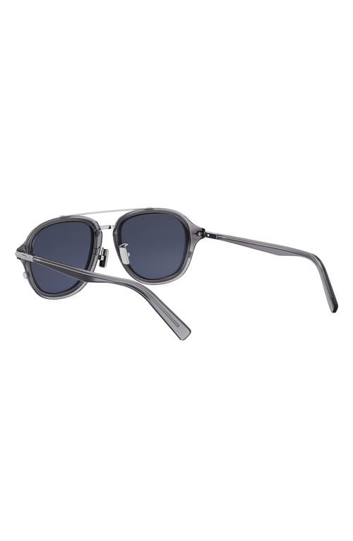 Dior Blacksuit A4u 53mm Pilot Sunglasses In Shiny Blue/blue