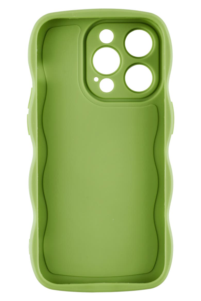 Solid Wavy Bumper iPhone 14 Pro Case, Alternate, color, MATCHA GREEN