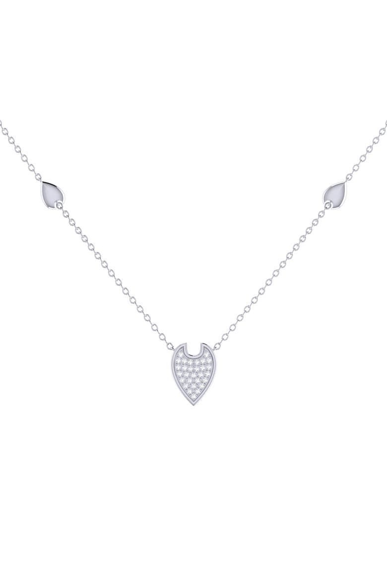 Raindrop Sterling SIlver Diamond Necklace, Main, color, Silver