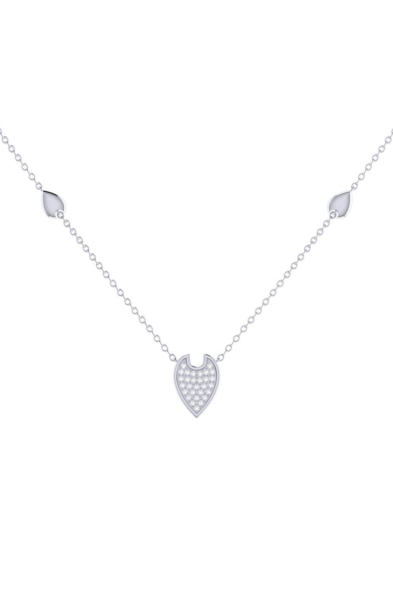 LuvMyJewelry Raindrop Sterling SIlver Diamond Necklace, Main, color, 