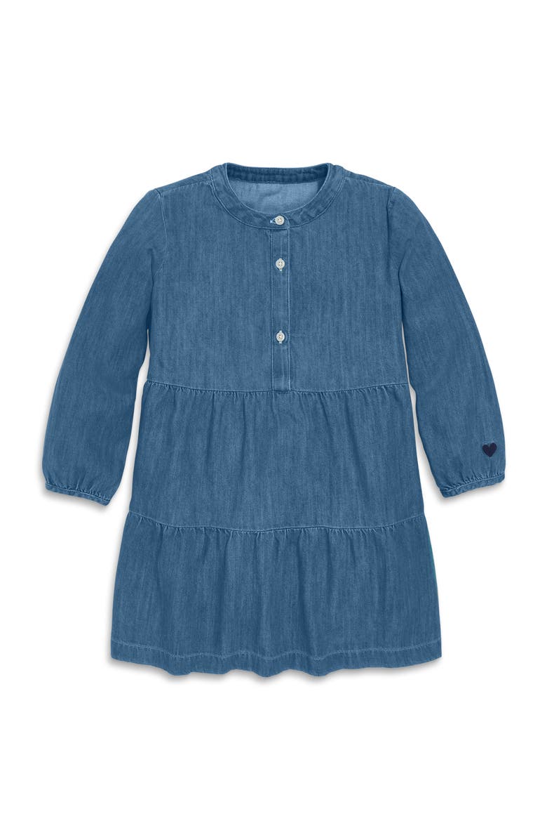 Primary Kids Chambray Popover Dress, Main, color, Classic Chambray