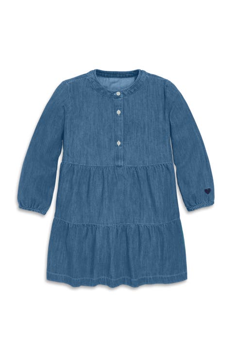 Kids Chambray Popover Dress (Toddler, Little Kid, & Big Kid)