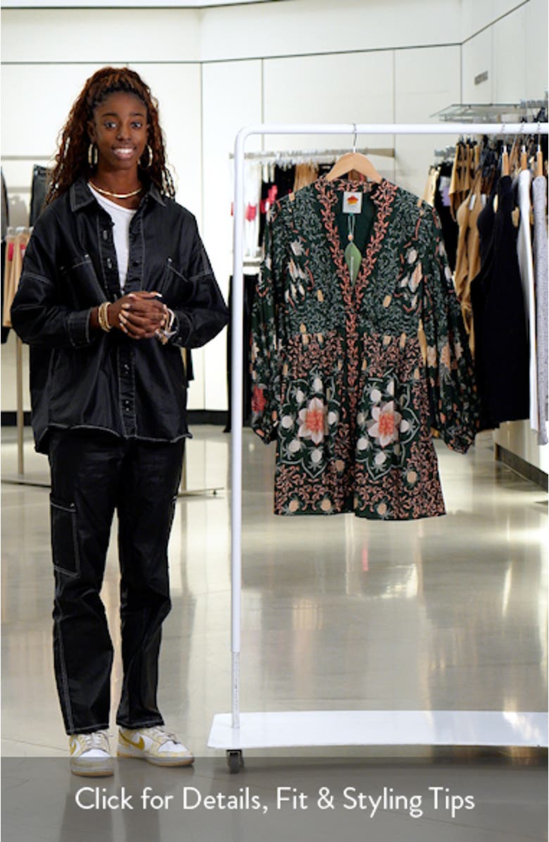 Pineapple Garden Long Sleeve Button Front Minidress, sales video thumbnail