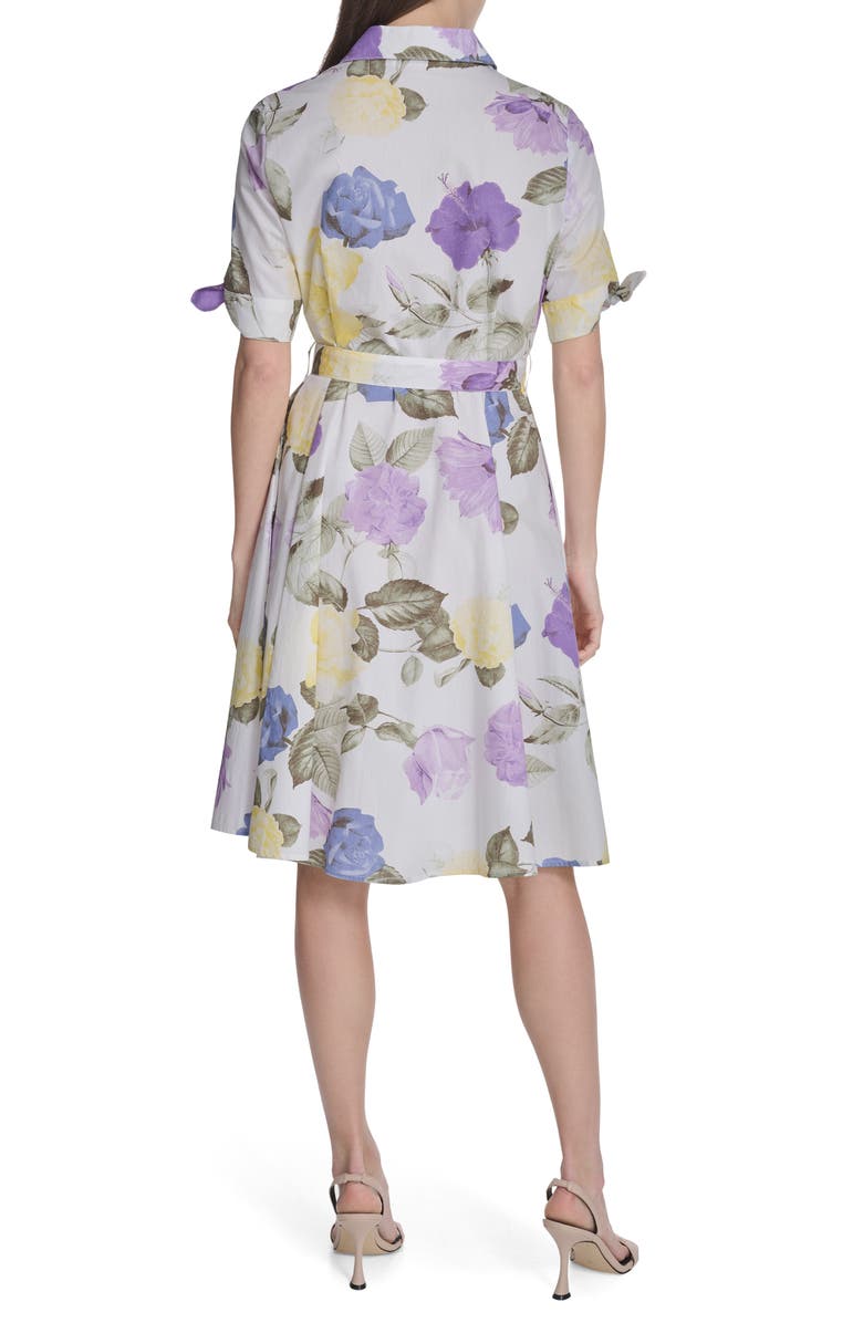 Calvin Klein Short Sleeve Cotton Shirtdress, Alternate, color, English Lavendar Multi