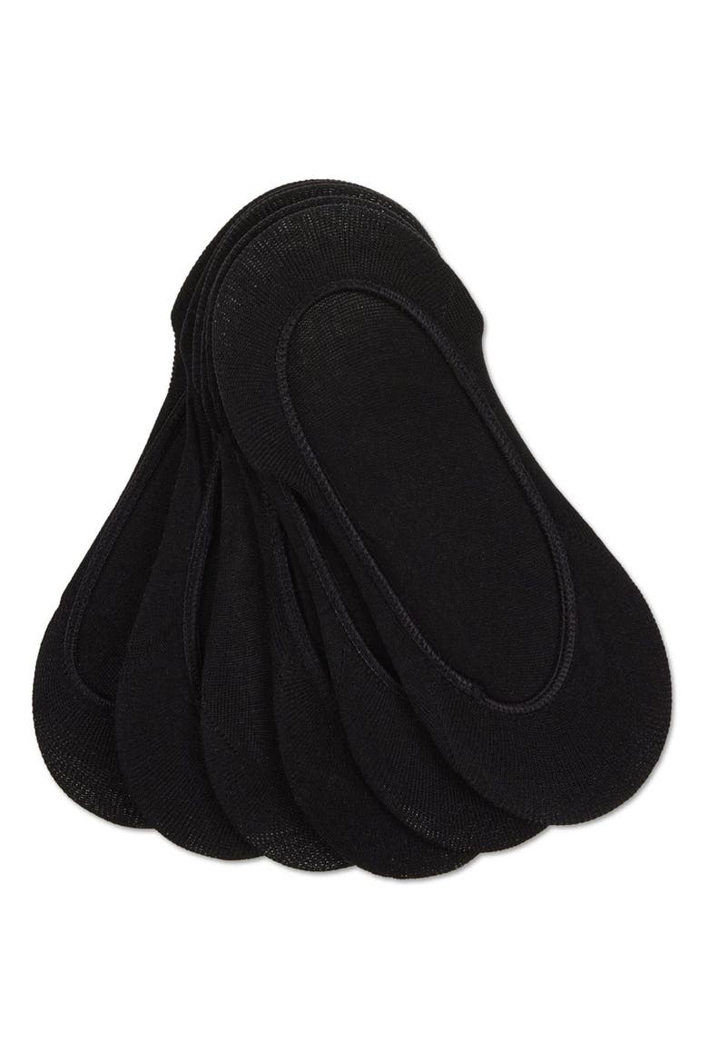 Microfiber Liner Socks 6-Pack, Main, color, Black