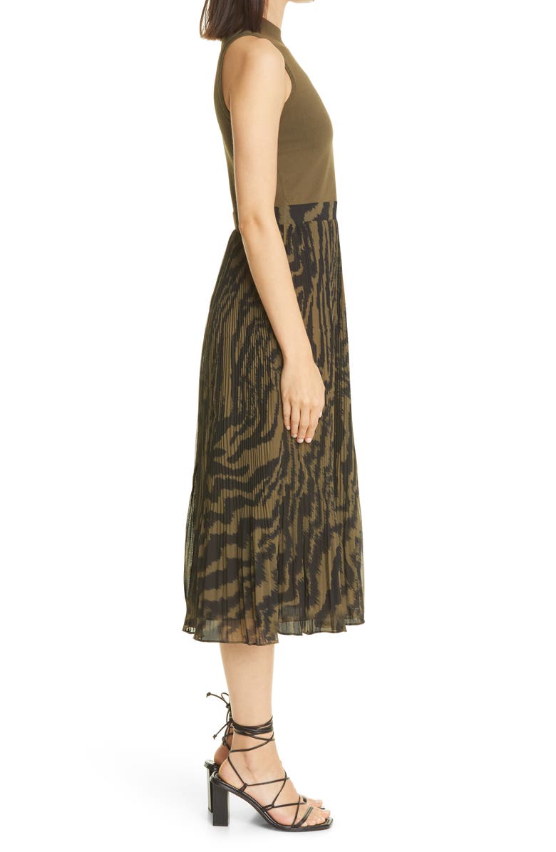 Ted Baker London Faux Two-Piece Midi Dress, Alternate, color, Olive