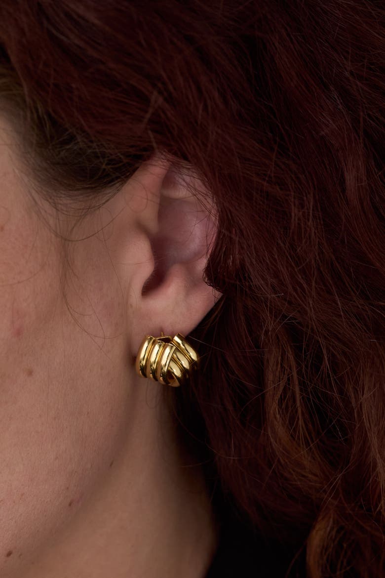 Knot Earrings, Alternate, color, Gold