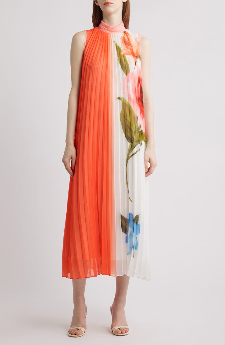 Elie Tahari The Reilley Spring Memory Sleeveless Chiffon Dress, Main, color, 