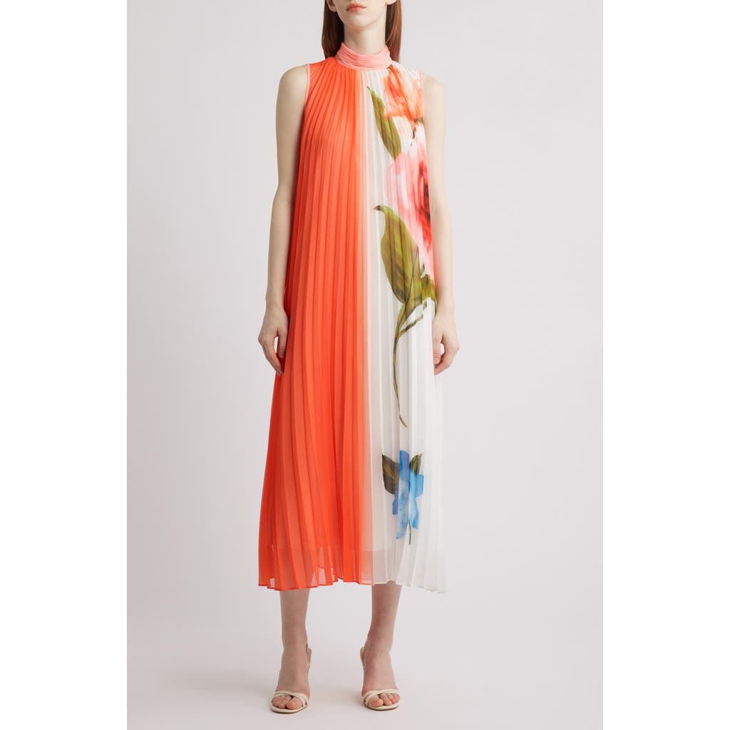 ELIE TAHARI ELIE TAHARI THE REILLEY SPRING MEMORY SLEEVELESS CHIFFON DRESS