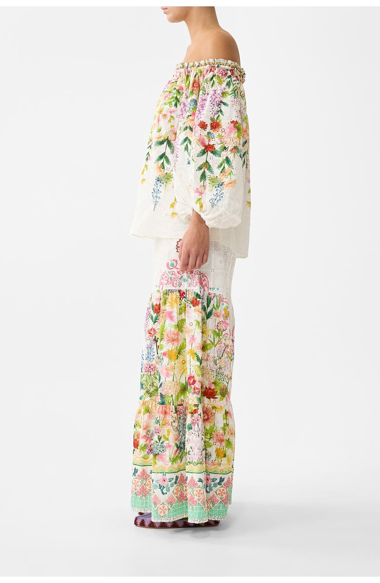 Camilla Frill Off Shoulder Top, Alternate, color, The Call Of Catalonia