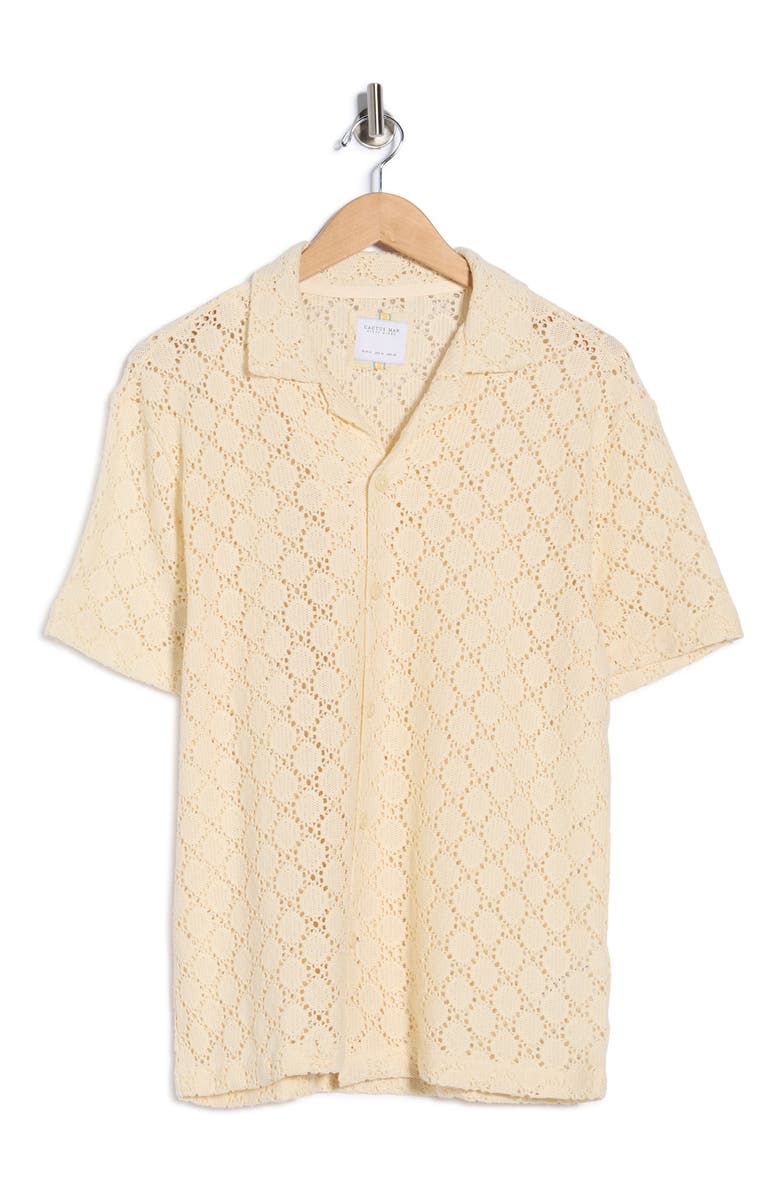 DENIM AND FLOWER Open Stitch Shirt, Alternate, color, Cream