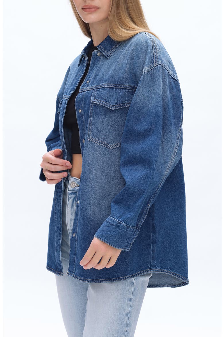 Oversize Denim Shirt Jacket, Alternate, color, SOFTY