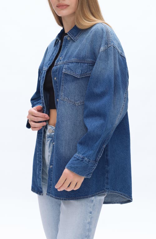 Bayeas Oversize Denim Shirt Jacket In Blue