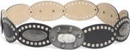 Steve Madden Oval Buckle Grommet Belt