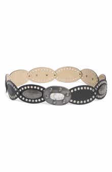 Steve Madden Oval Buckle Grommet Belt