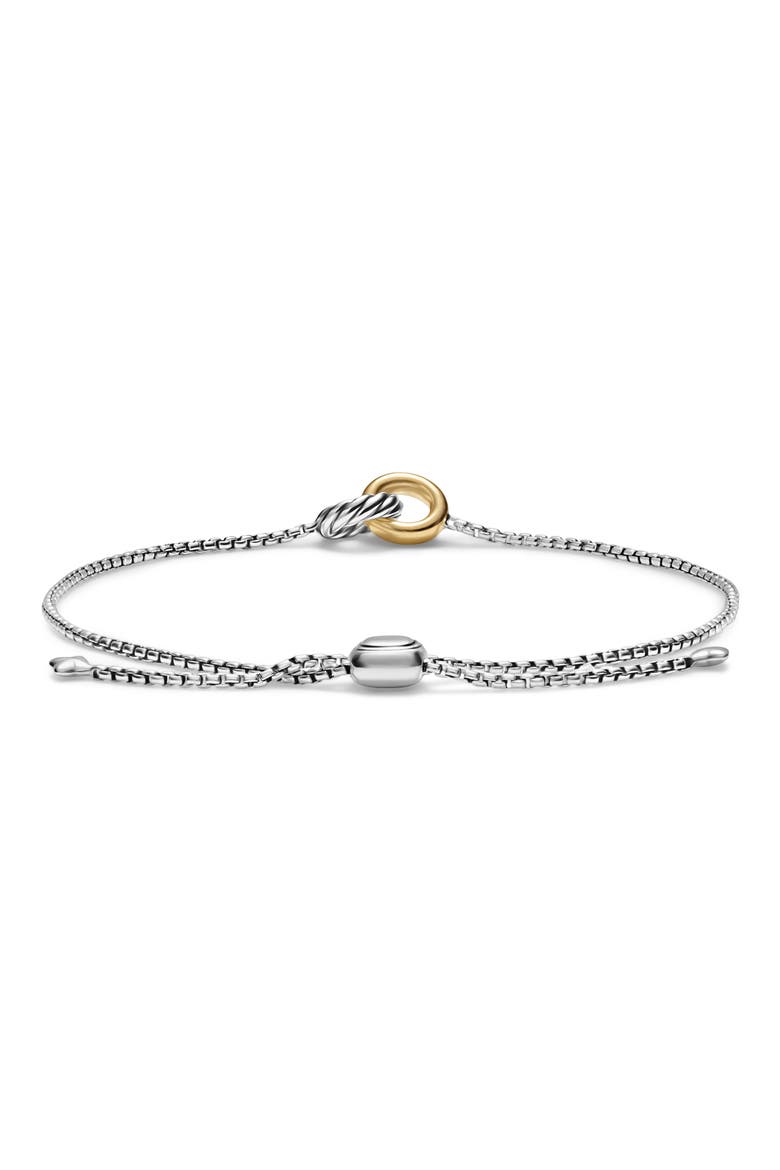 Petite Cable Linked Hoop Bracelet, Alternate, color, STERLING SILVER/ GOLD