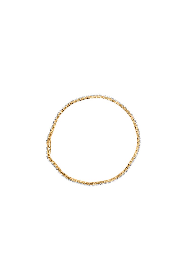 10K Yellow Gold Plated Sterling Silver 1.0 Cttw Round Diamond Tennis Bracelet, Alternate, color, Yellow Gold over Silver