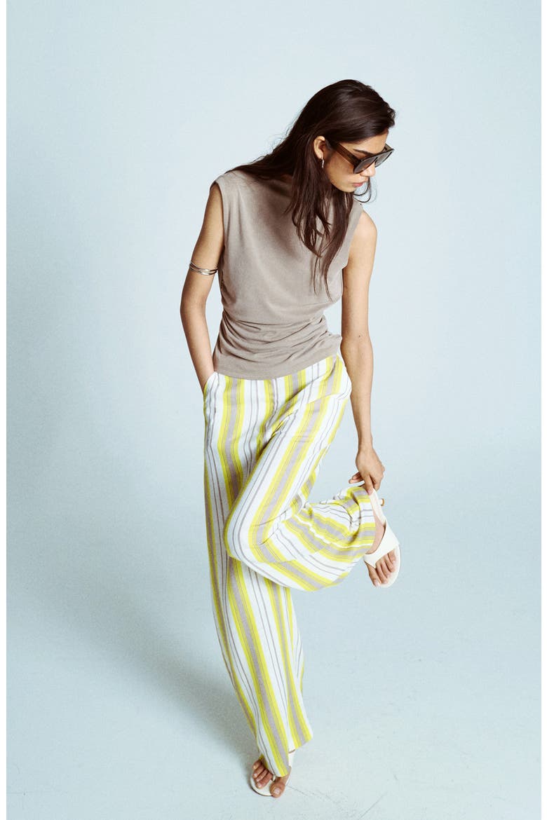 Stripe Wide Leg Slouch Pants, Alternate, color, WHITE MULTI