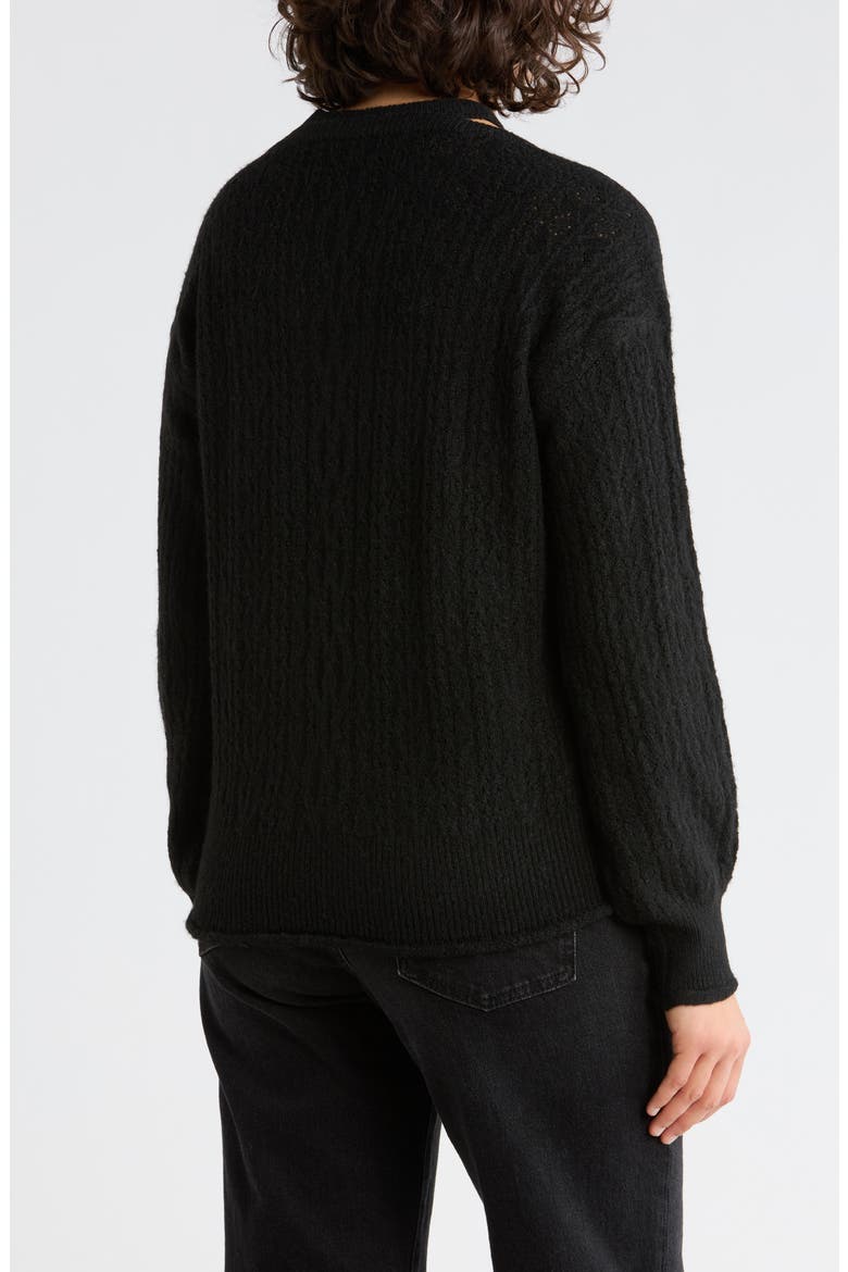 Cutout Sweater, Alternate, color, BLACK